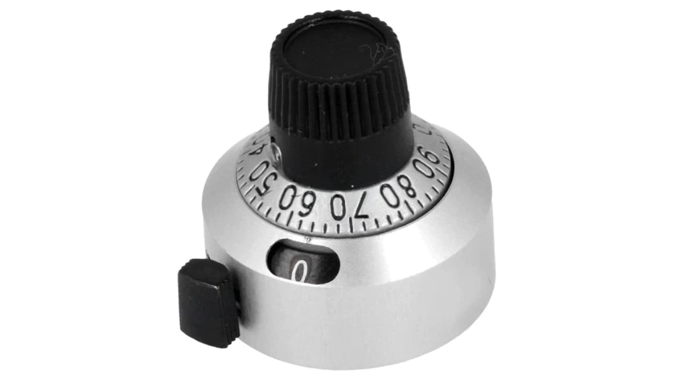 G-16-1-11 Gałka precyzyjna z licznikiem Śr.osi: 6,35mm Ø22,2x22,2mm