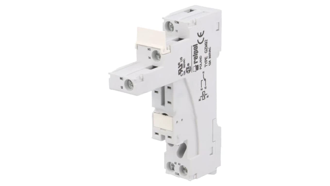 GZM92 Podstawka PIN: 5 12A 300VAC na panel,na szynę DIN -40...70C