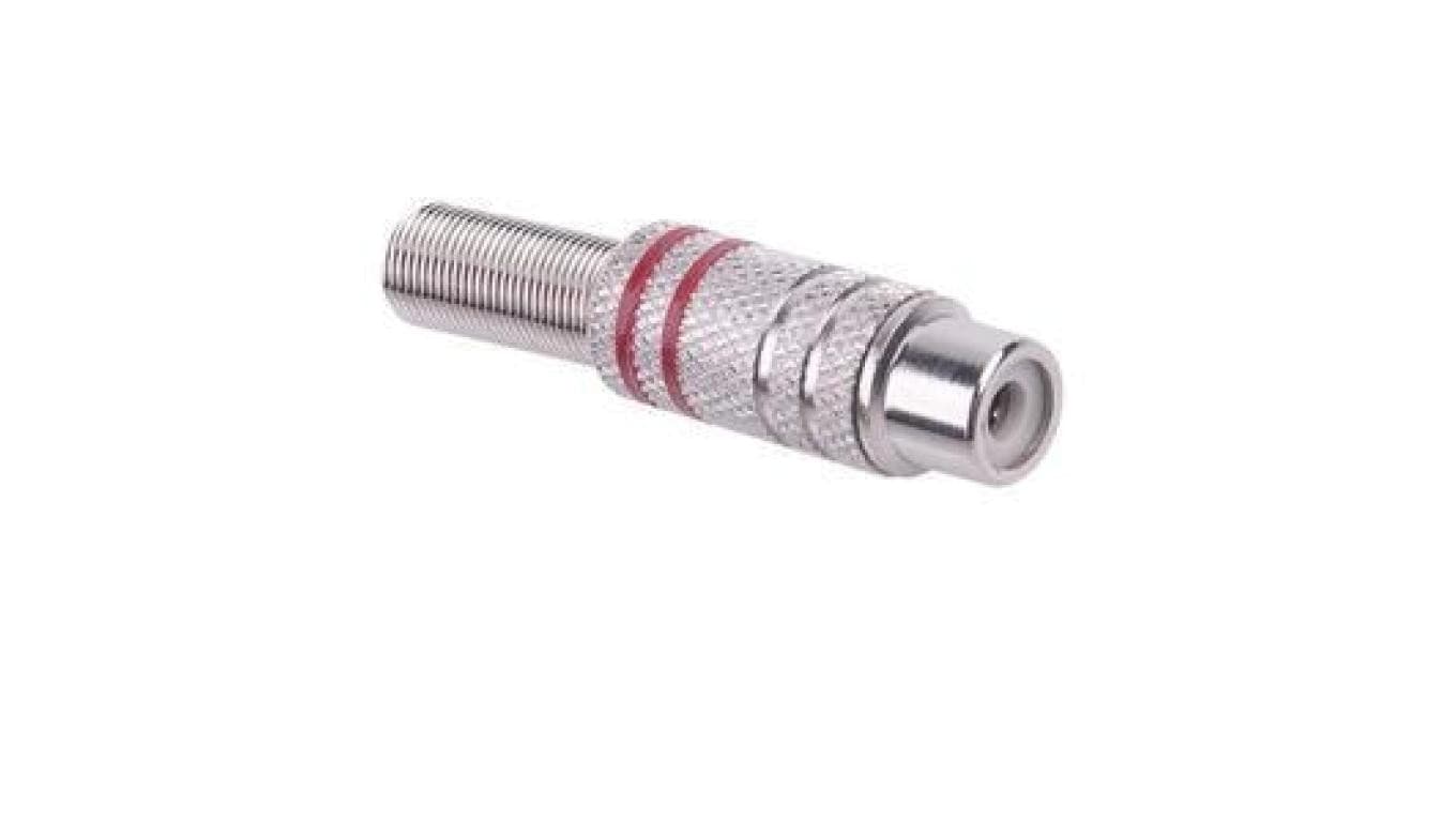 Gniazdo RCA metal z odgiętką /2szt = komplet czerwony i czarny/