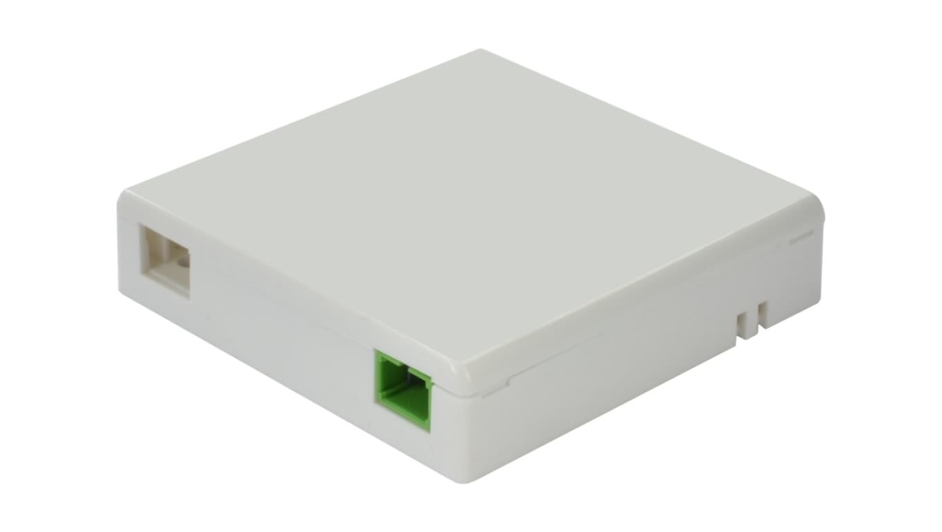 Gniazdo abonenckie światlowodowe FO FTTH na 2 adaptery SC simplex białe + adapter FO SC/UPC