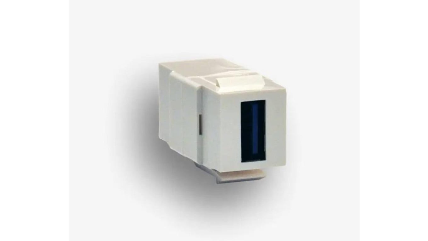 Gniazdo keystone typu USB 3.0 typ A żeńskie, kolor biały EM/KEY-USB3.0-A/A-DC