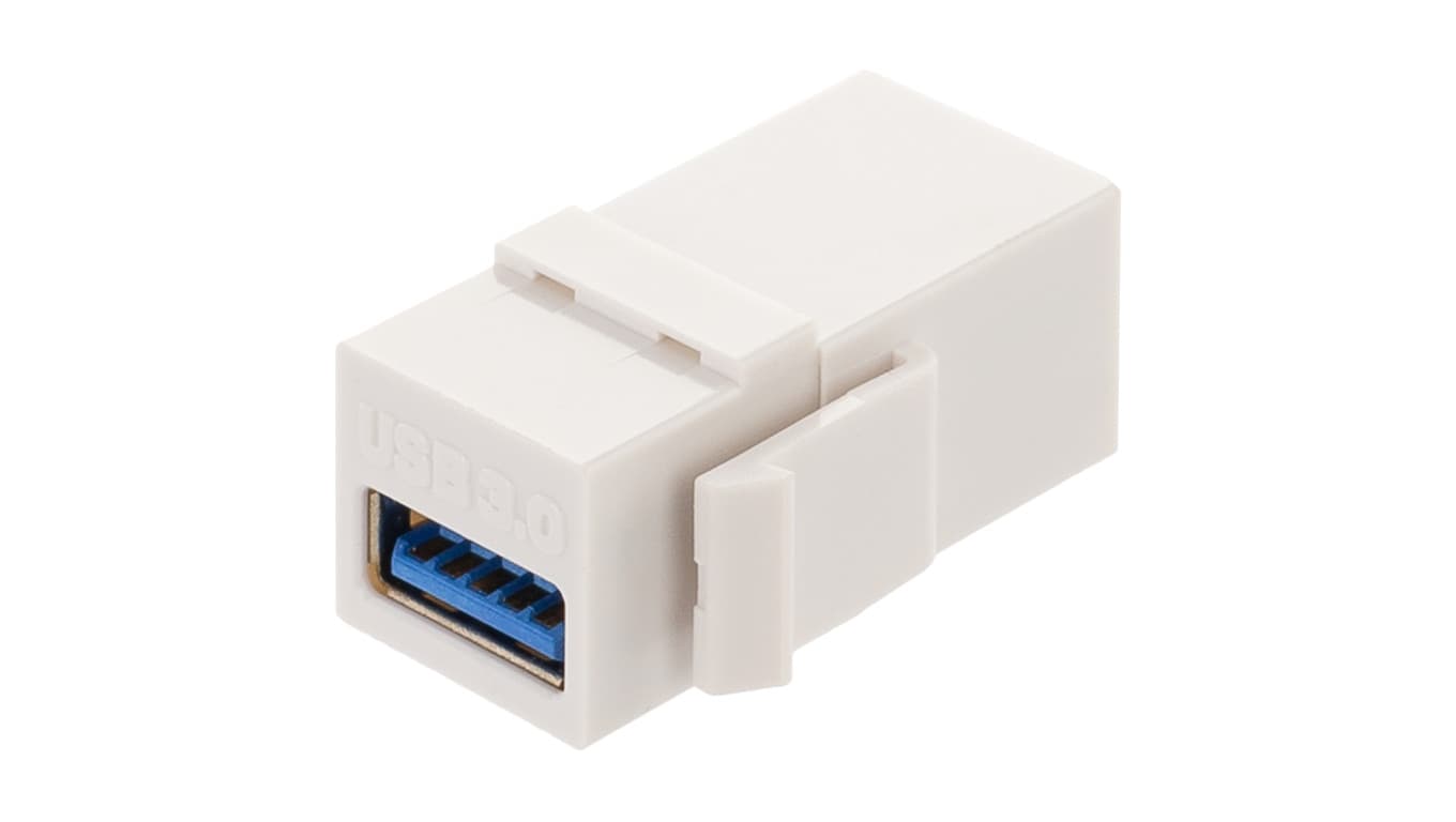 Gniazdo komputerowe USB 3.0 A / A moduł typu keystone biały Mediabox NEKU 25.7003