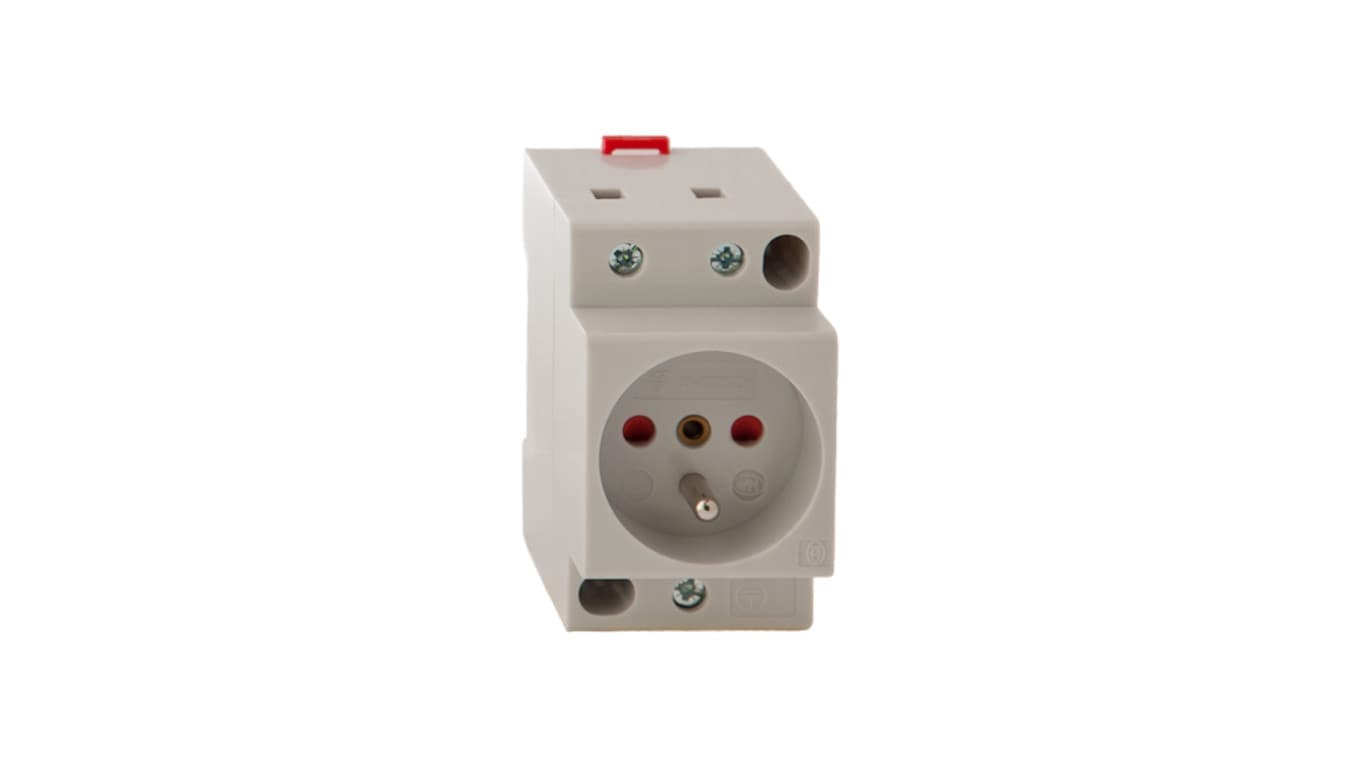 Gniazdo modułowe 2P+Z 16A 250V z przesłonami na szynę Z-SD230-BS 266876