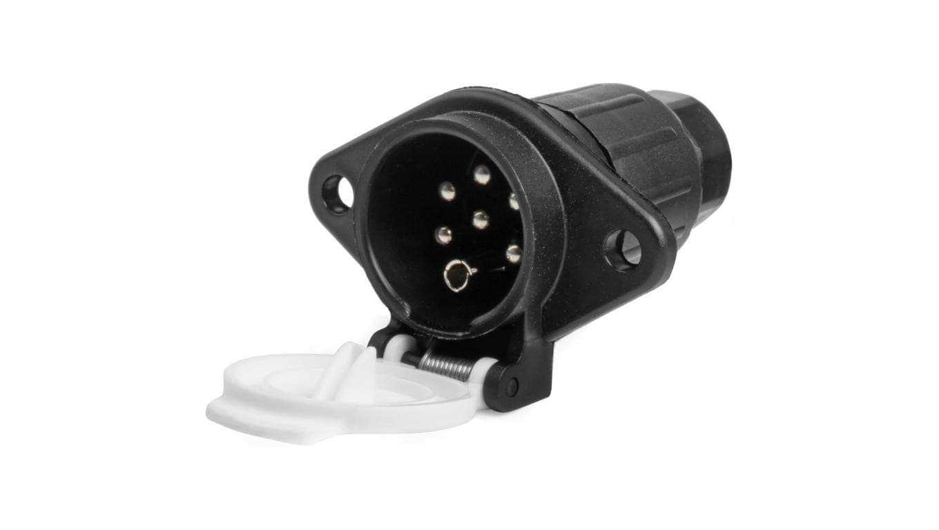 Gniazdo naczepowe typu S (białe) 7-pin 24V plastikowe