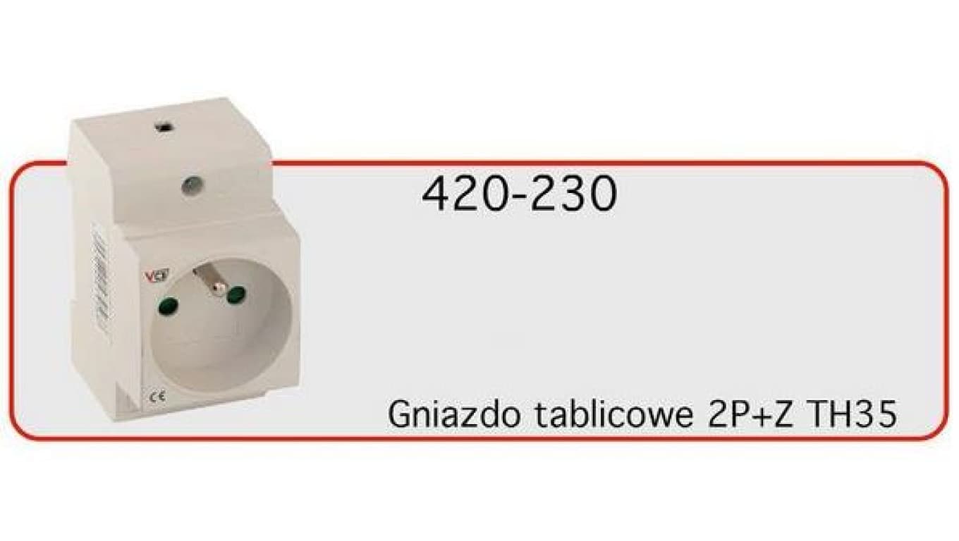 Gniazdo serwisowe 2P+Z 230V na szynę TH35 420-230