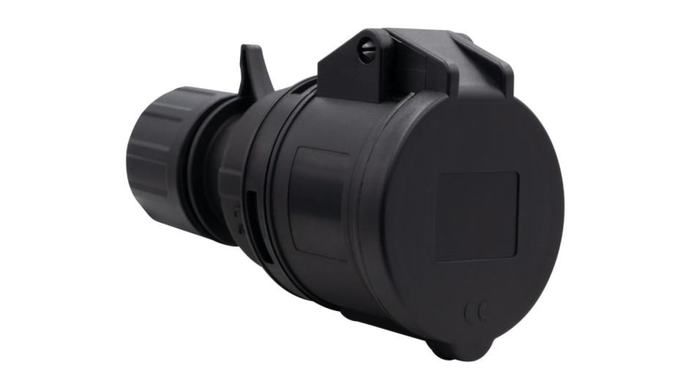 Gniazdo siłowe przenośne 16A 5p 380V-415V /FE/ IP44 czarne