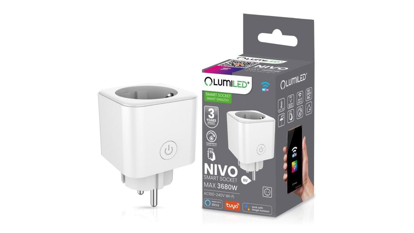 Inteligentne Gniazdko WiFi Watomierz Programator Timer TUYA SMART NIVO Lumiled