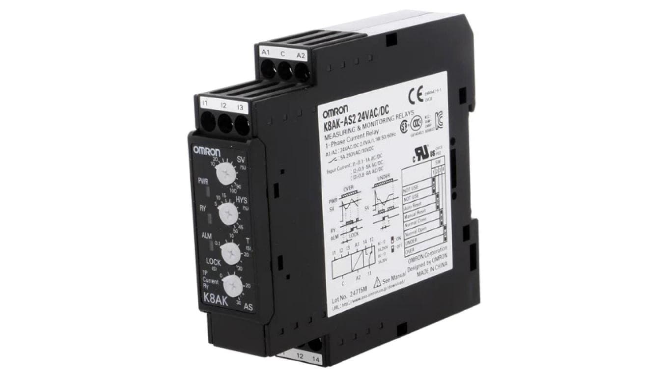 K8AK-AS2-24 Moduł typu przekaźnik nadzorczy prądu AC i DC, napięcie zasilania 24VAC/24VDC