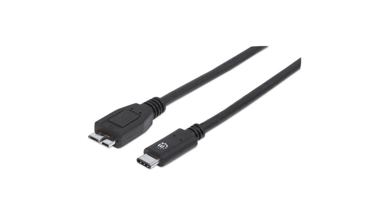 Kabel USB C-Microb M/M 1,0M USB3.1 Superspeed+ Czarny 353397