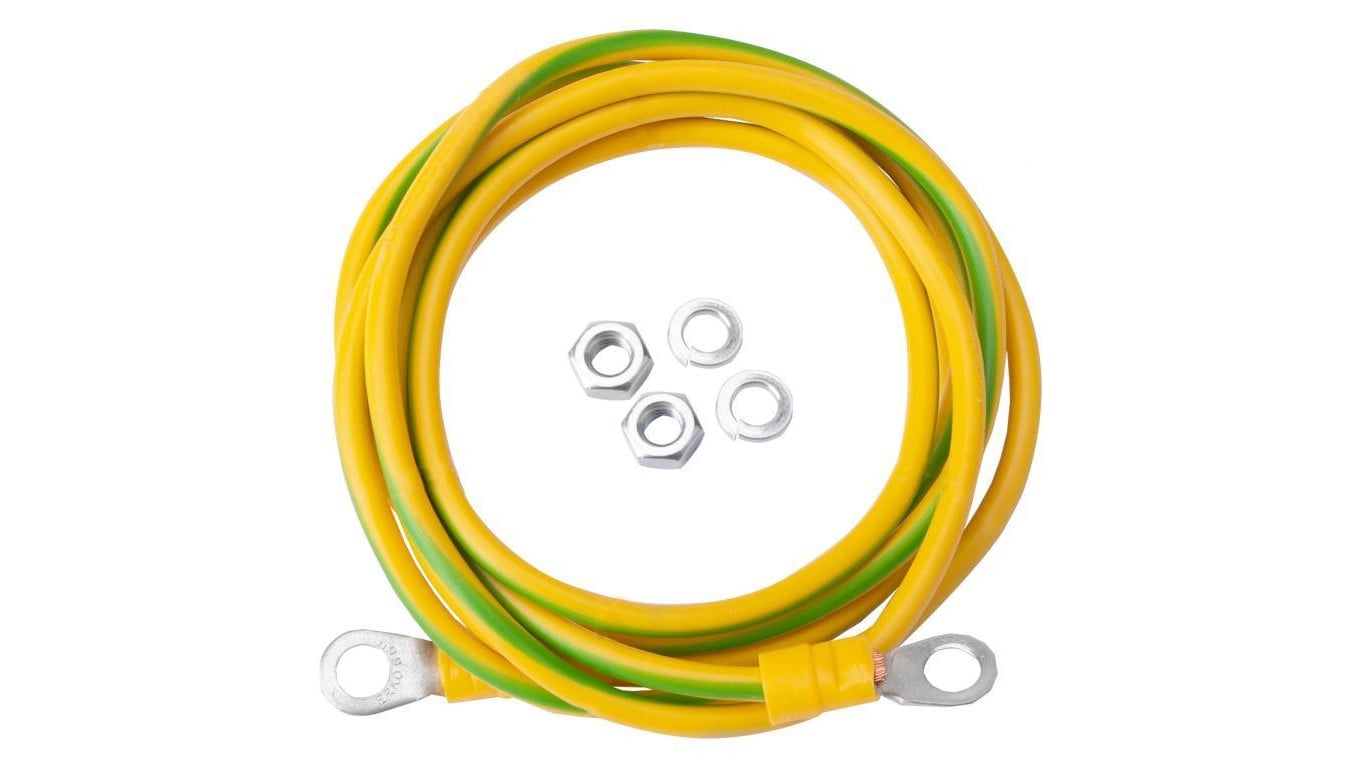 KOMPLET ZESTAW UZIEMIENIA KABEL PRZEWÓD LINKA UZIEMIAJĄCA LGY 4 mm2 1,5m (EK-12)