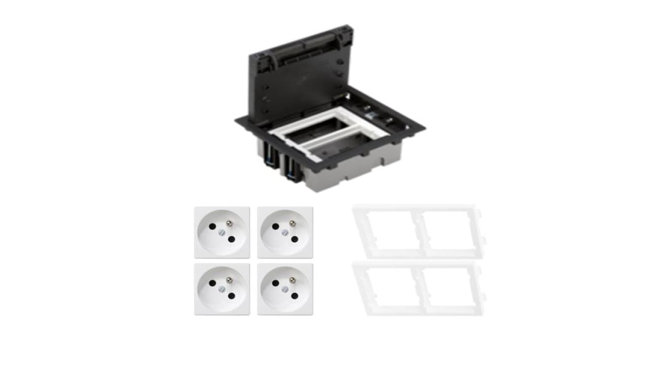 KONTAKT SIMON FLOOR BOX puszka podłogowa 4x gniazdo pojedyncze z/u do podłóg technicznych ( podniesionych )