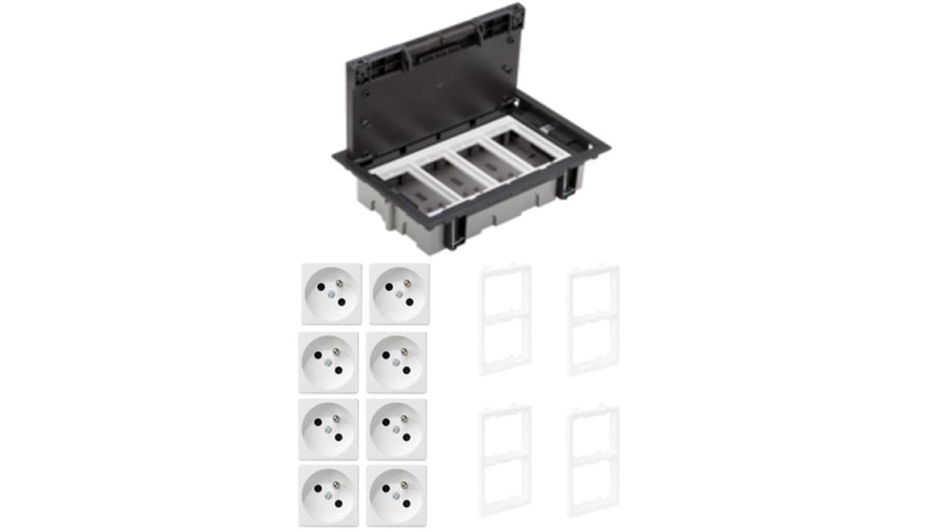 KONTAKT SIMON FLOOR BOX puszka podłogowa 8x gniazdo pojedyncze z/u do podłóg technicznych ( podniesionych )