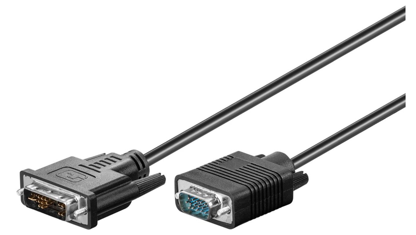 Kabel DVI-I/VGA Full HD, niklowany - Długość kabla 1 m