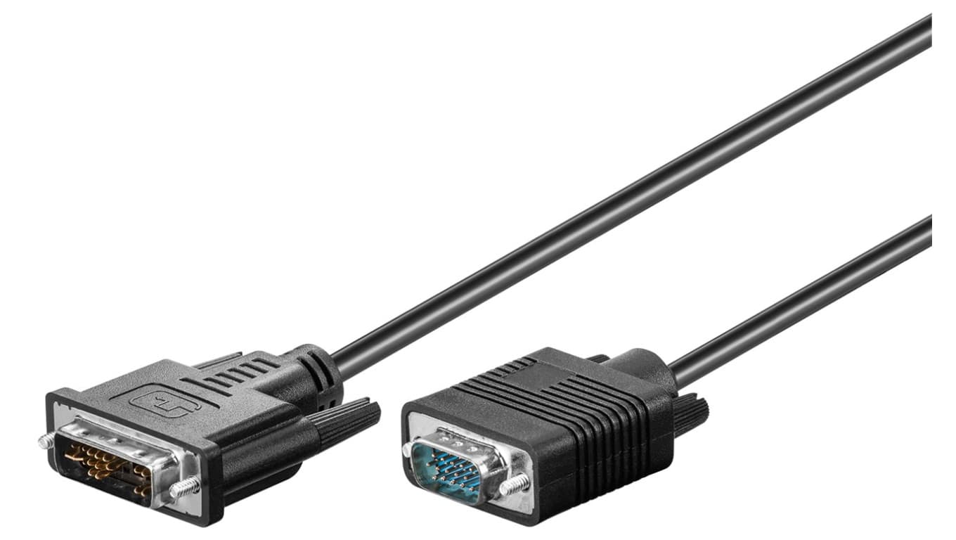 Kabel DVI-I/VGA Full HD, niklowany - Długość kabla 3 m