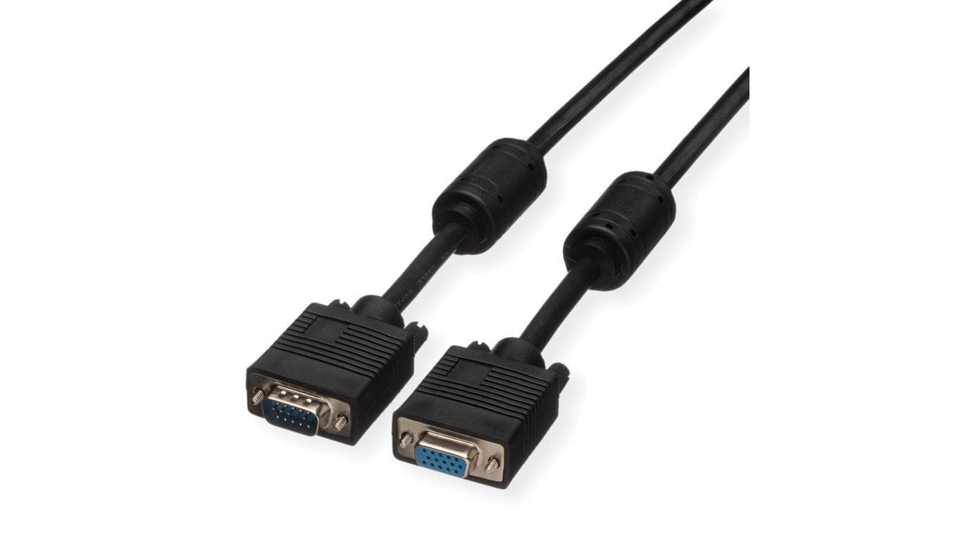 Kabel ROLINE HQ VGA HD15 M/F z rdzeniem ferrytowym, 6 m