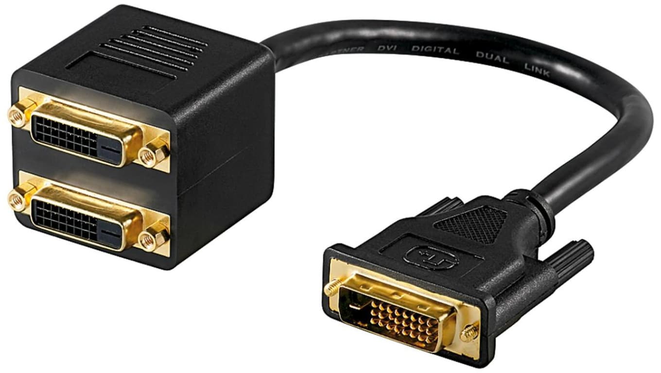 Kabel przejściowy DVI, pozłacany - Długość kabla 0.1 m
