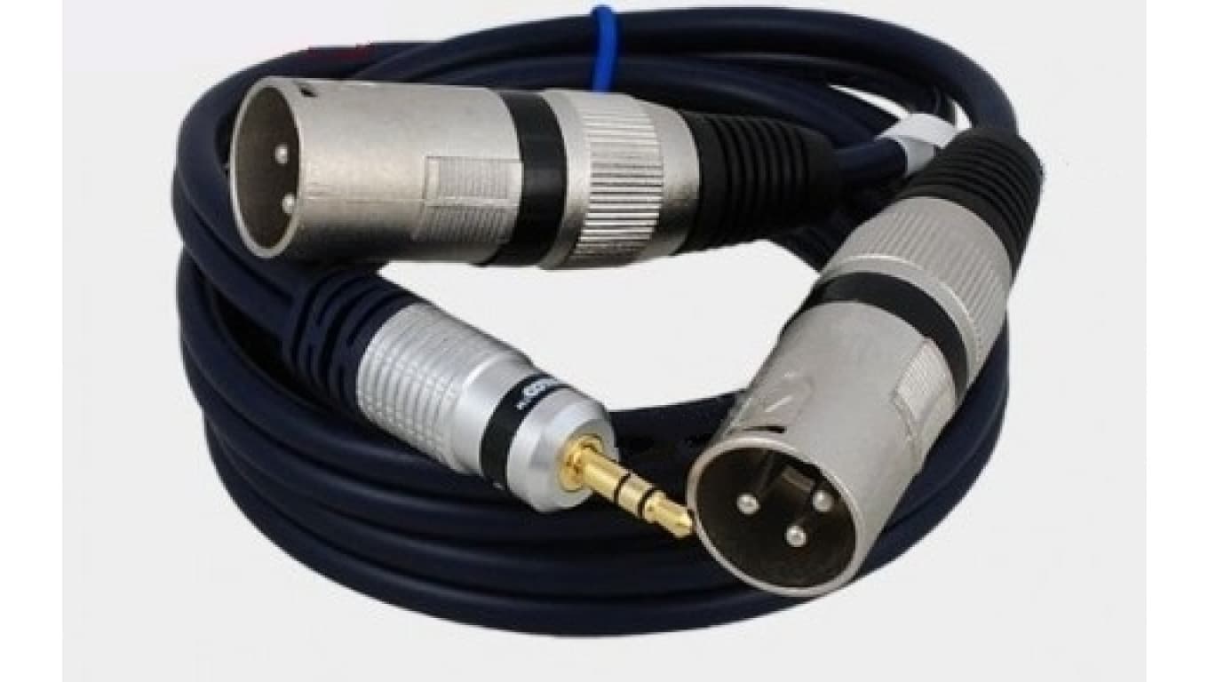Kabel przyłącze dedykowane do mikserów 2x wtyk XLR/wtyk Jack 3.5 stereo MK32/B /3,0m/