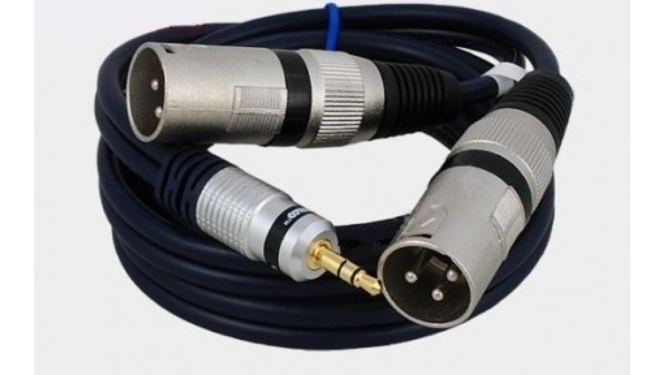 Kabel przyłącze dedykowane do mikserów 2x wtyk XLR/wtyk Jack 3.5 stereo MK32/B /3,0m/