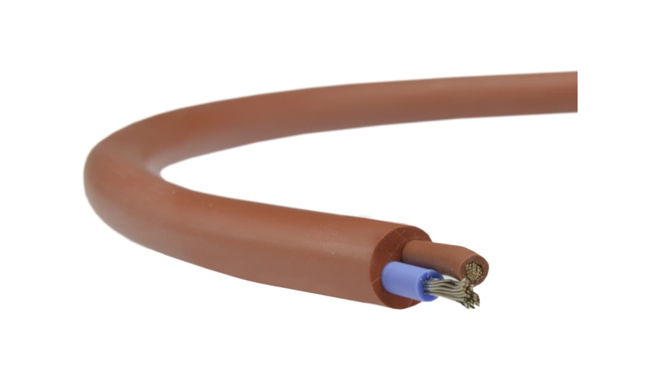 Kabel silikonowy SIHF 180C 300/500V 2x1 ciepłoodporny LSOH ceglasty linka BSG /100m/
