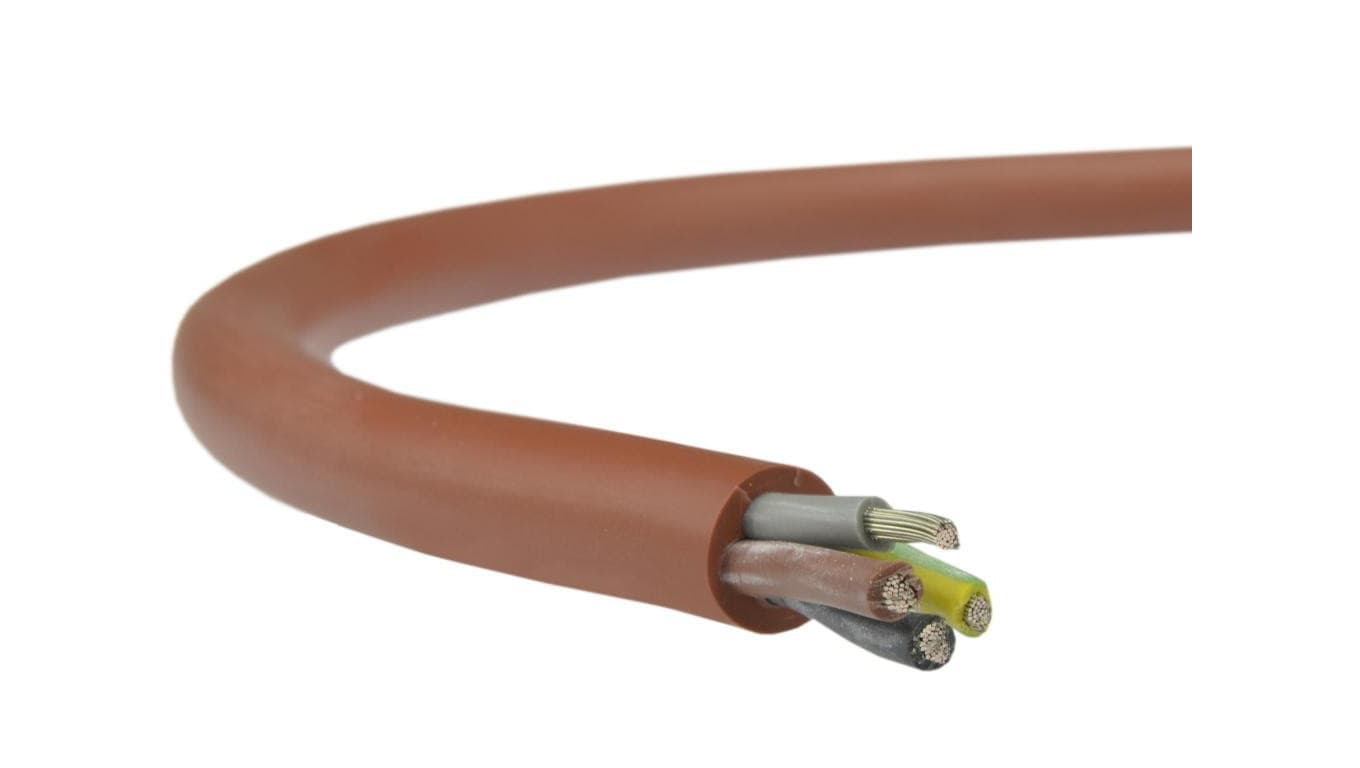 Kabel silikonowy SIHF 180C 300/500V 5x1 ciepłoodporny LSOH ceglasty linka BSG /100m/