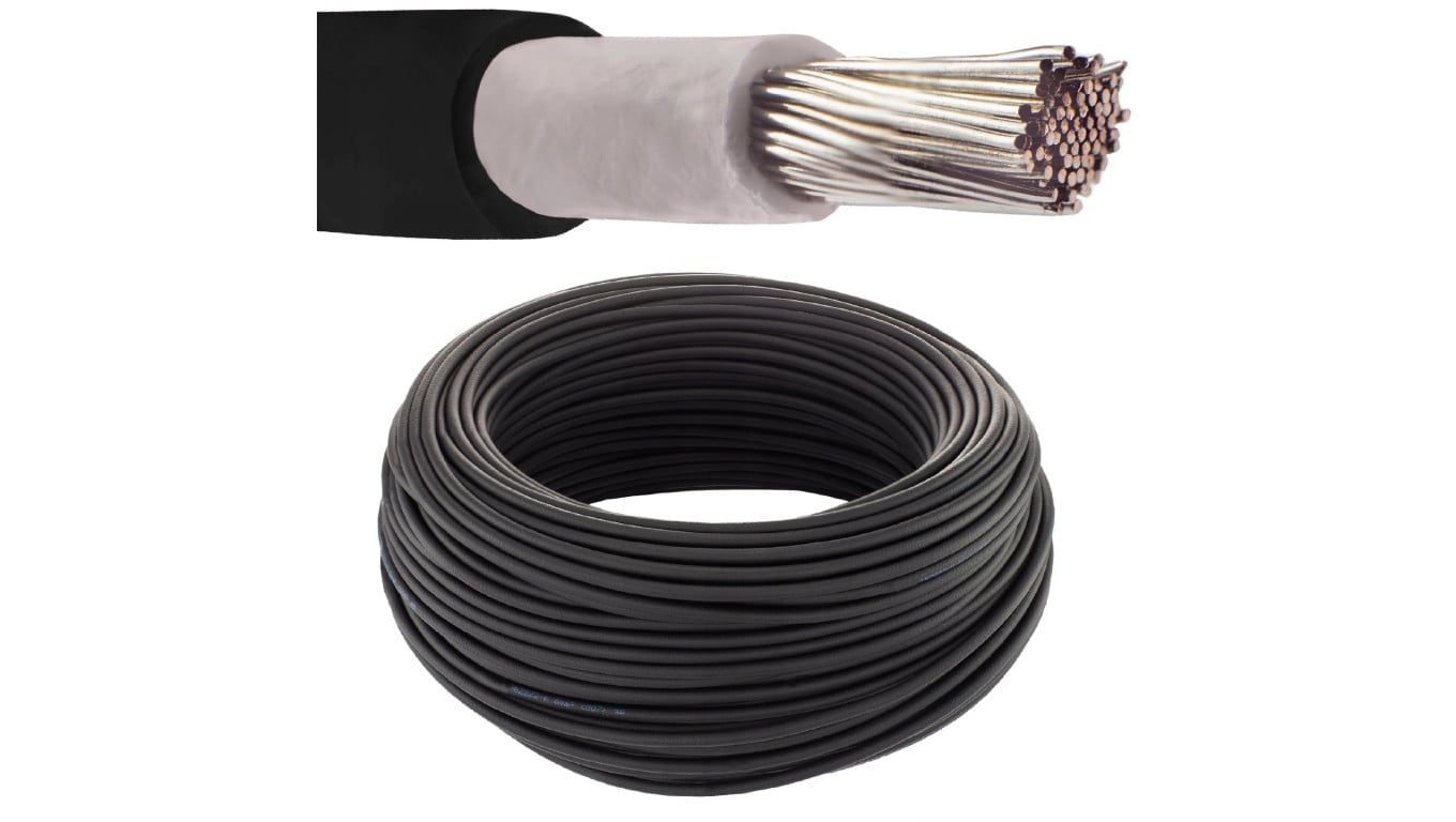 Kabel solarny fotowoltaiczny H1Z2Z2-K 1,0/1,5kV 6mm2 czarny NEKU /25m/