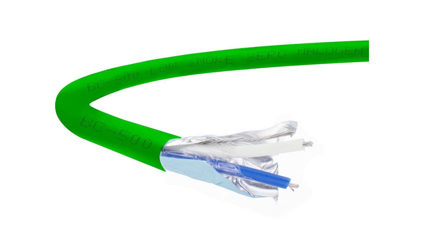 Kabel transmisyjny BC-500 do magistrali szeregowej RS485 bezhalogenowy 1x2x0,20mm2 zielony CAE DATA /50m/