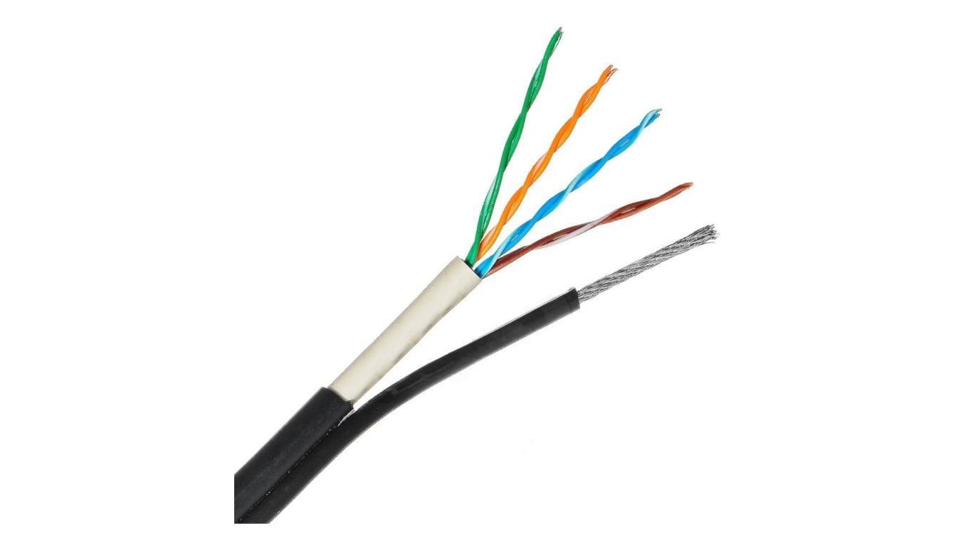 Kabel zewnętrzny żelowany z linką nośną UTPzn kat.5e U/UTP 4x2x0,5 Satec 500m