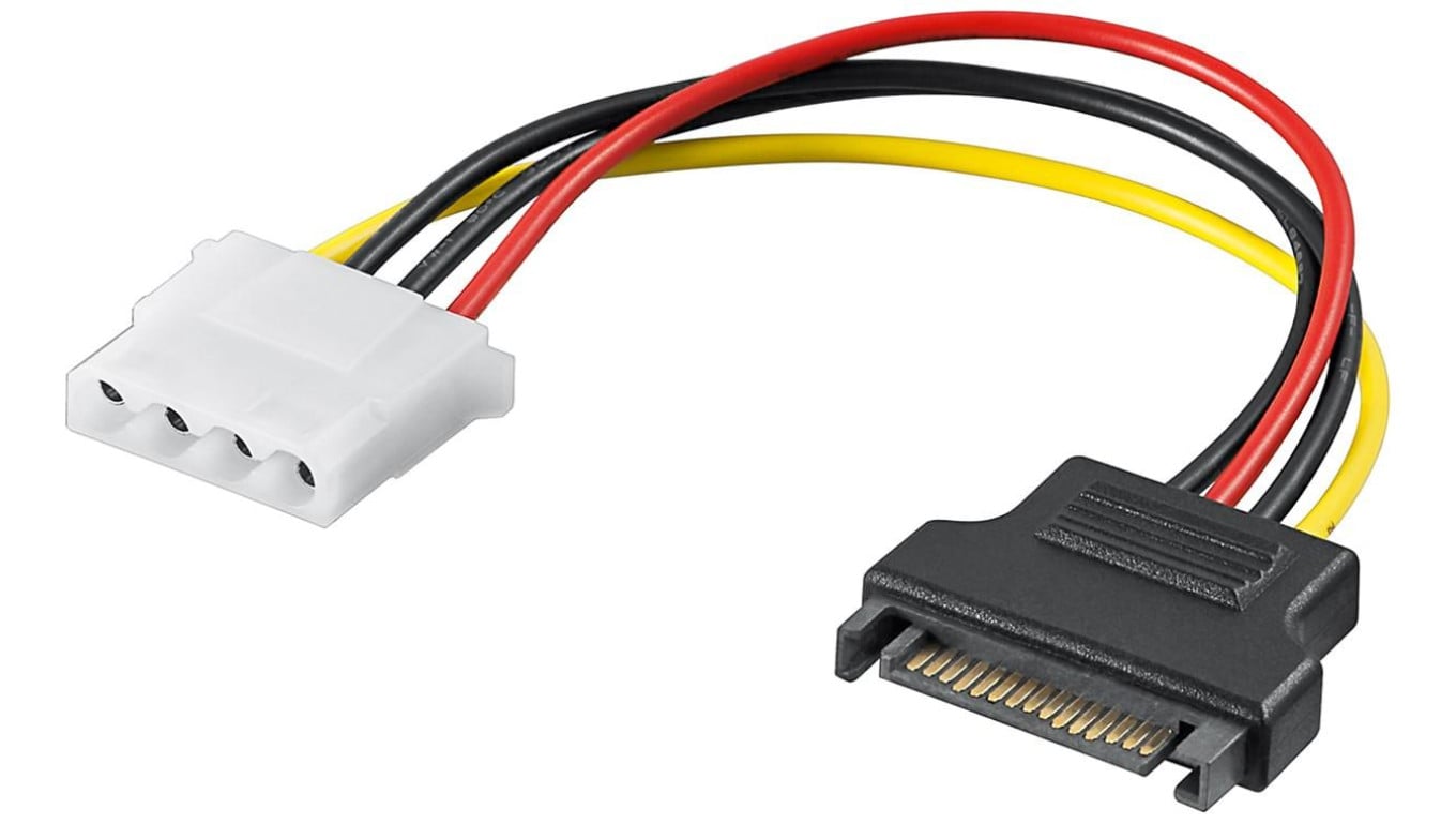 Kabel/Adapter zasilający do komputera, gniazdo SATA na gniazdo 5,25 - Długość kabla 0.17 m