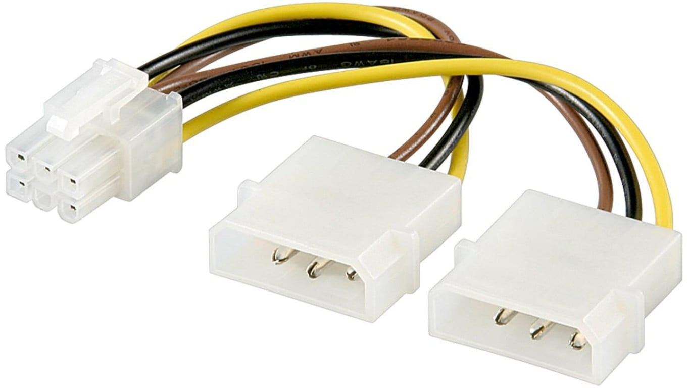 Kabel/Adapter zasilający karty graficznej do komputera, PCI-E/PCI Express 6-pinowy - Długość kabla 0.15 m