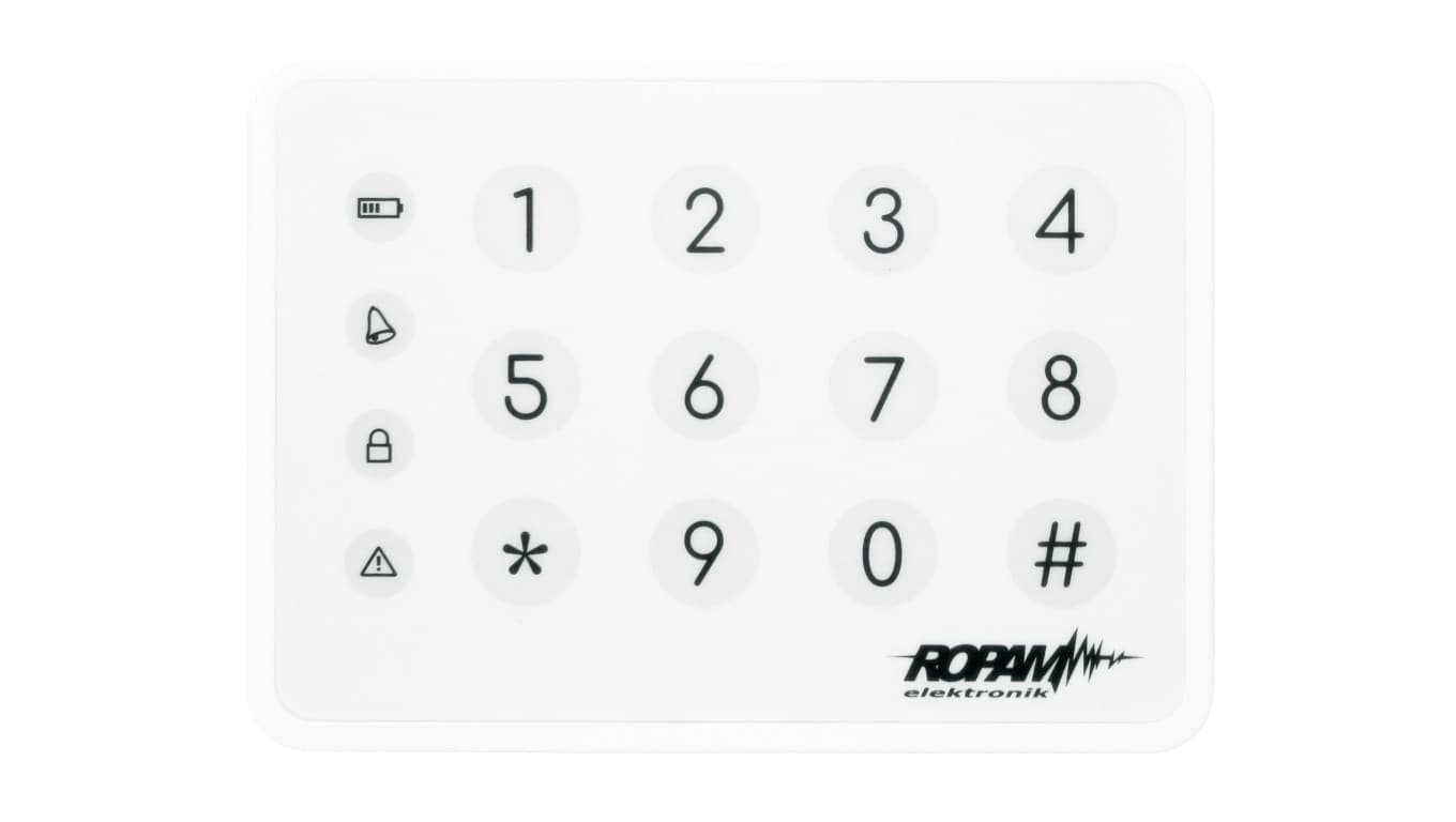 Klawiatura dotykowa, TK-4W, strefowa: natynkowa, kolor biały,