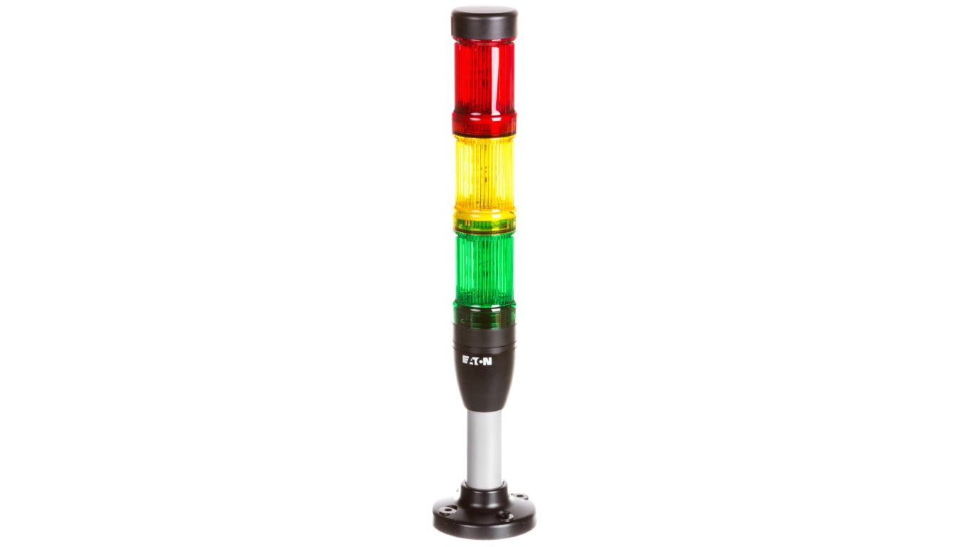 Kolumna sygnalizacyjna 24V AC/DC światło stałe czerwona/żółta/zielona SL4-100-L-RYG-24LED 171296