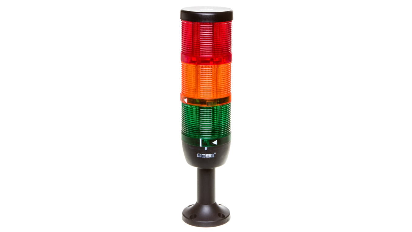 Kolumna sygnalizacyjna kompletna 70mm, 3 człony 24V DC czerwony-żółty-zielony TK-IK73L024XM01