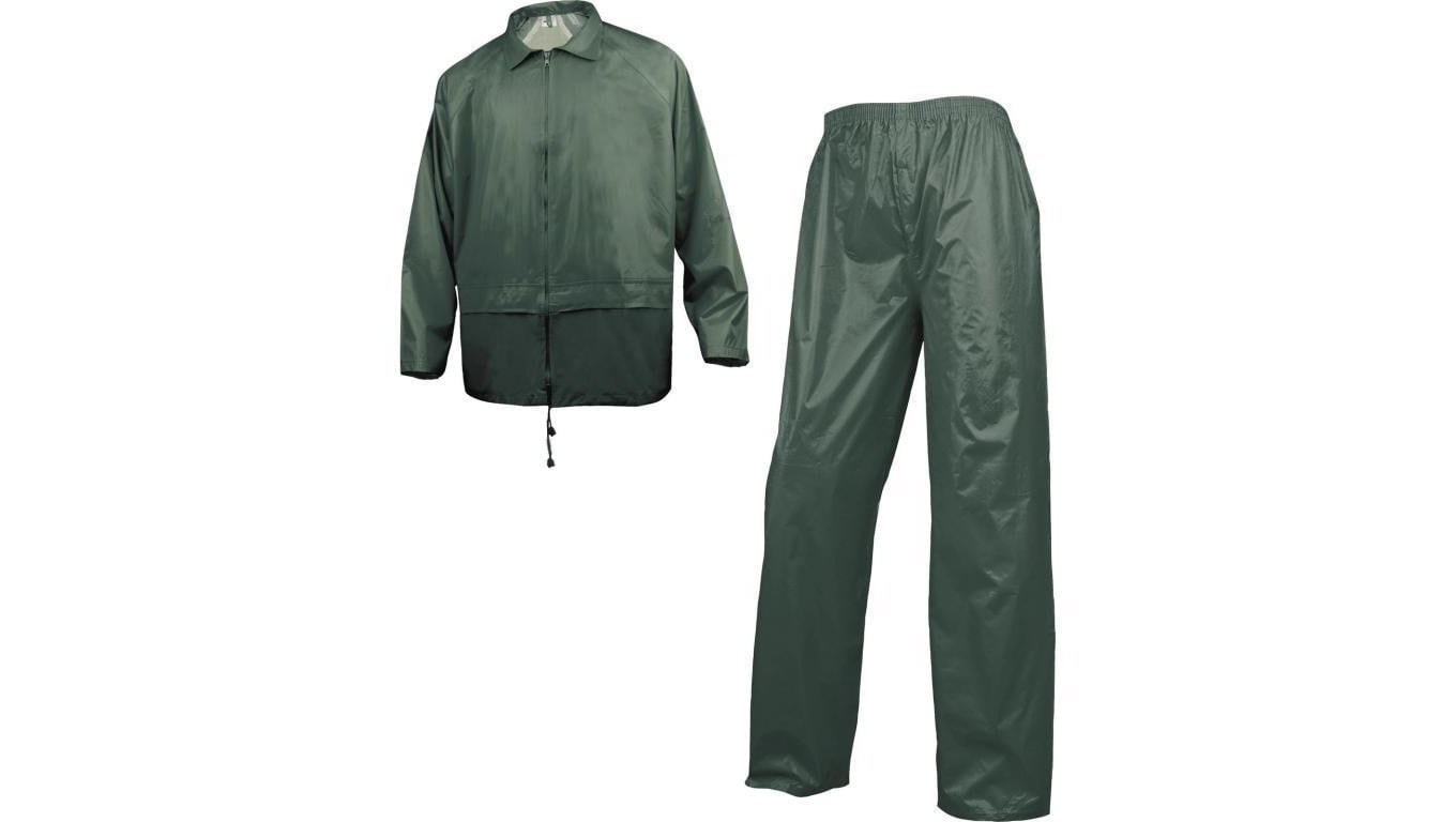 Komplet przeciwdeszczowy bluza + spodnie z poliestru powlekanego PVC kolor zielony rozmiar XL CORPEN400VEXG