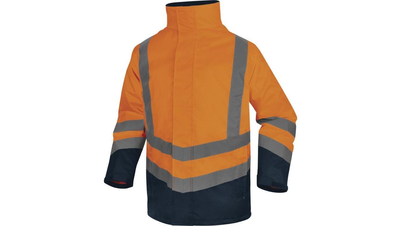 Kurtka ostrzegawcza 5 w 1 z poliestru oxford powlekanego PU, OPTIMUM3, kolor: pom fluo-granatowy, rozmiar: 4XL / OPTI3OM4X