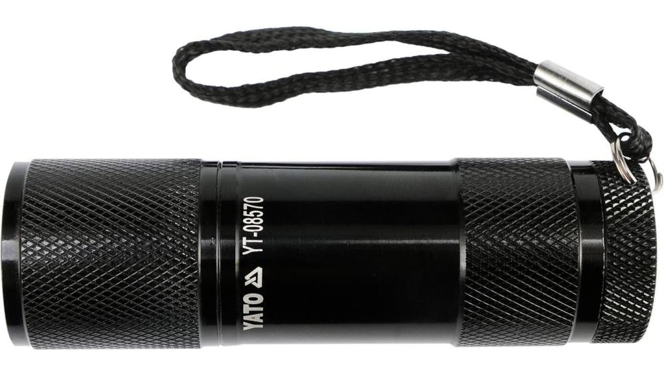 LATARKA ALUMINIOWA, 9LED, CZARNA