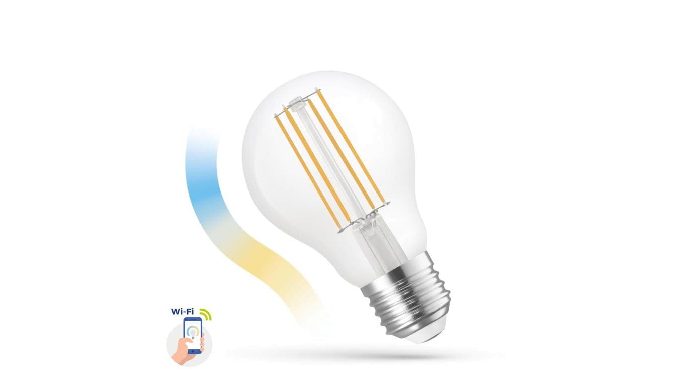 LED GLS 5W E-27 COG 230V CCT+DIM CLEAR Wi-Fi Spectrum SMART