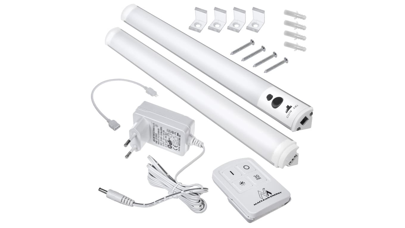 Lampa LED Maclean, Podszafkowa, Liniowa, Zestaw 2 moduły z pilotem i zasilaczem, Max 4 moduły na jednym zasilaczu, MCE245