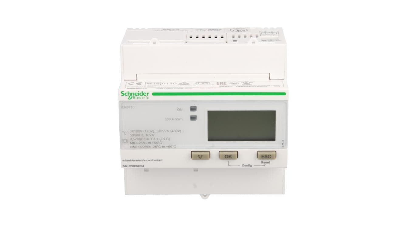 Licznik energii elektrycznej 1/3-fazowy 63A 100-277/173-480V kl.1/B impulsowy MID cyfrowy modułowy iEM3110 A9MEM3110