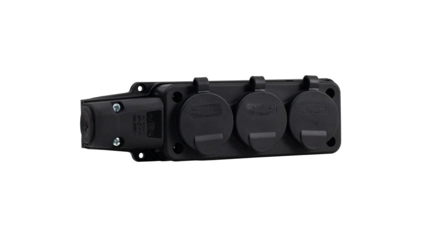 Listwa gumowa 3x230V 16A IP54 czarna