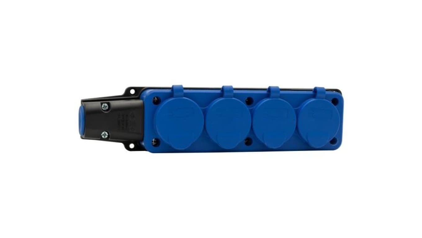 Listwa gumowa 4x230V 16A IP54 niebieska