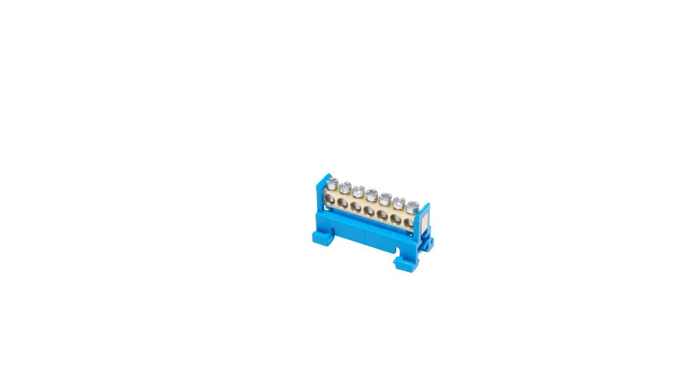 Listwa zaciskowa na szynę N7 neutralna 7-torowa 16mm² 400V AC 63A niebieska 81700003