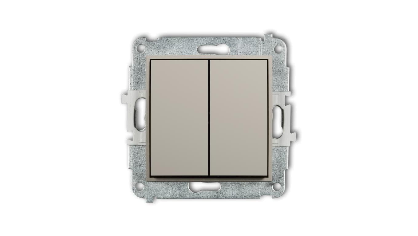 MINI Mechanizm łącznika podwójnego krzyżowego (dwa klawisze bez piktogramu) taupe 60MWP-66.1