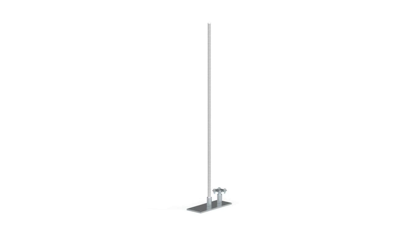 Maszt odgromowy z podstawą metalową 4000mm 16mm aluminium 43.4/M AL /94384009/