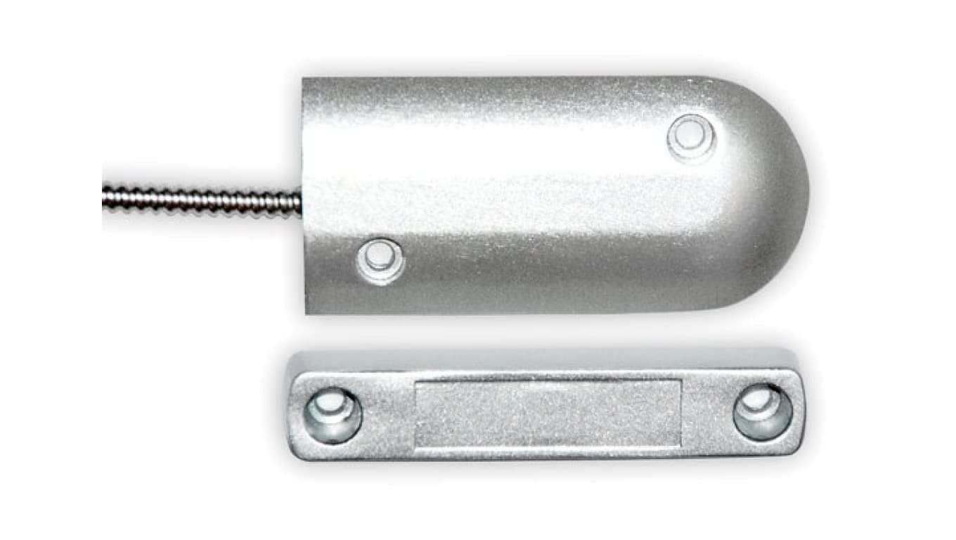 Metalowy garażowy, 60mm, nc, szary, przewód w osłonie metalowej MV-M427