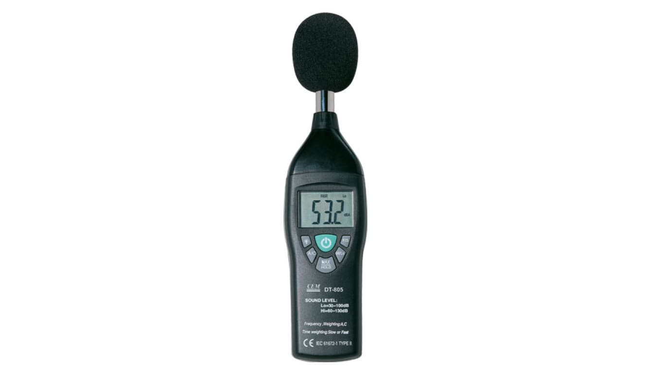 Miernik dźwięku sonometr, podświetlany wyświetlacz, 30 do 130dB DT-805