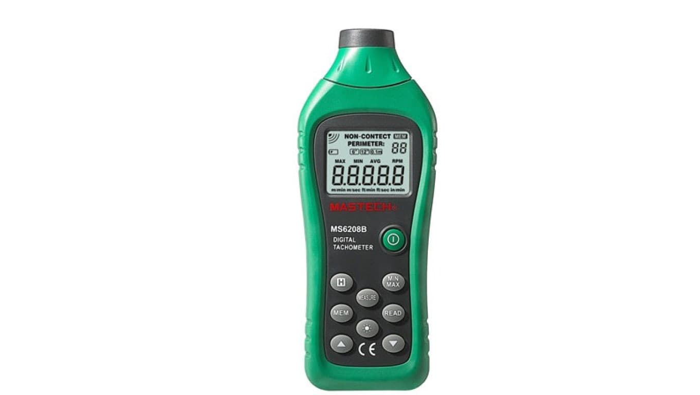 Miernik obrotów laserowy tachometr, Zakres pomiarowy prędkości obrotowej: 50-99999 RPM MS-6208B