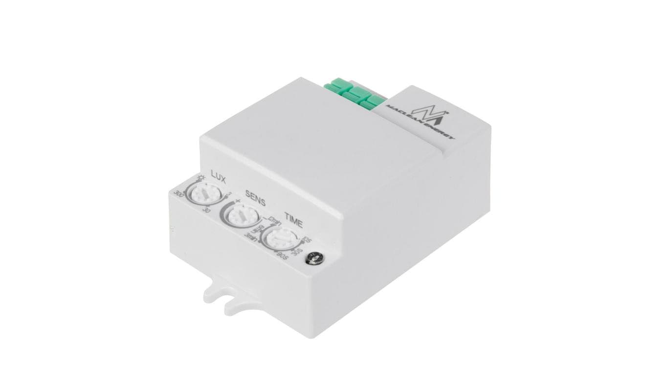 Mikrofalowy czujnik ruchu Maclean, zasięg 8m, max. obciążenie 1200W, IP20, 5.8 GHz, MCE316