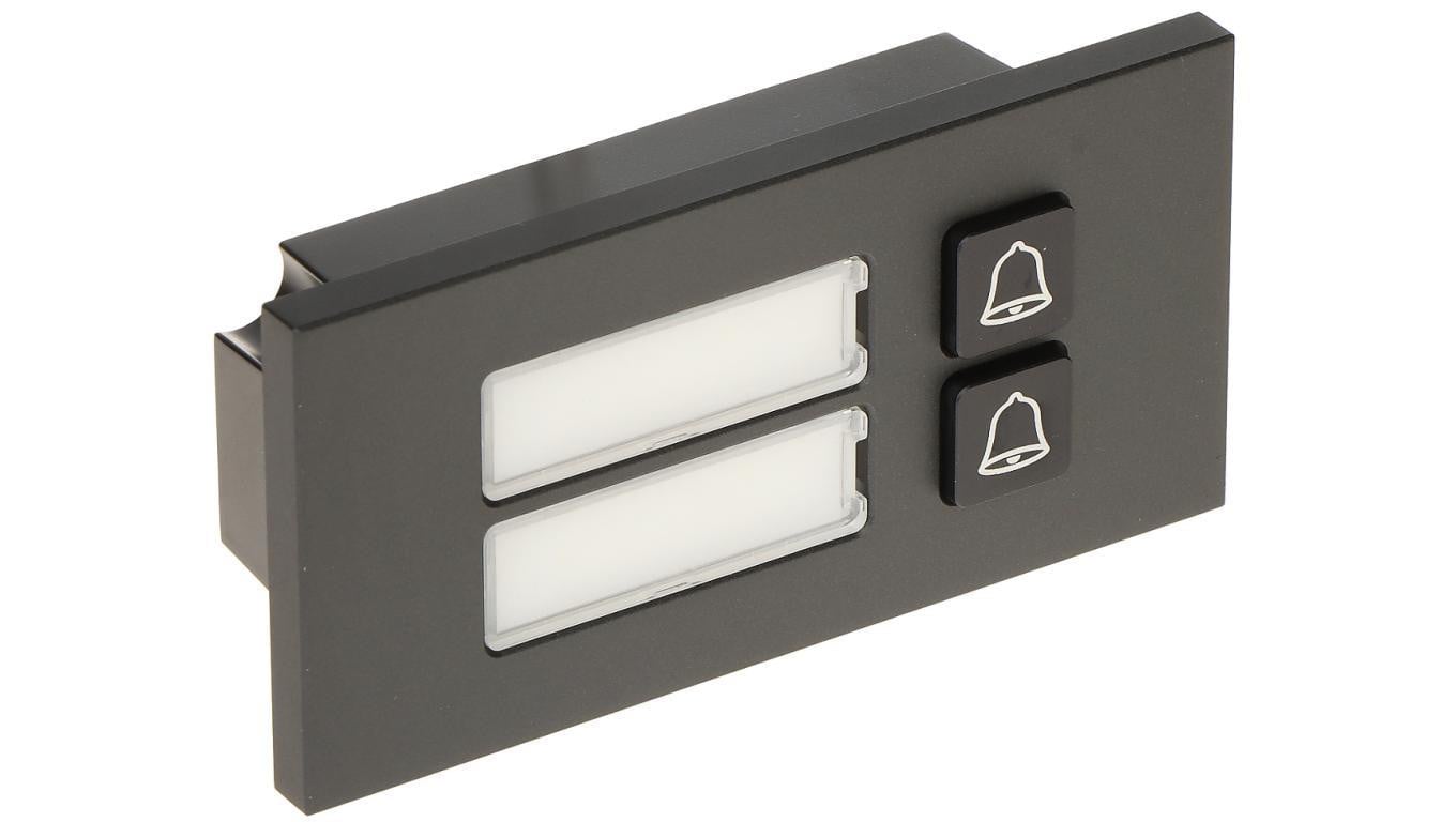 Moduł: 2 przycisk, anodyzowany panel z aluminium, IP65, IK07, przeznaczony dla serii VTO4202F-X, czarny, DAHUA