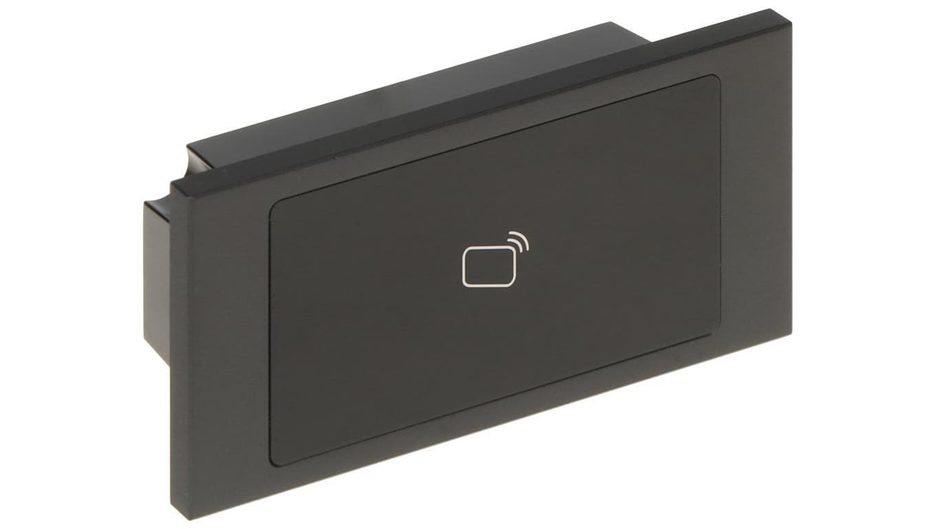 Moduł: czytnik kart (Unique, 125kHz), anodyzowany panel z aluminium, IP65, IK07, przeznaczony dla serii VTO4202F-X, czarny, DAHU