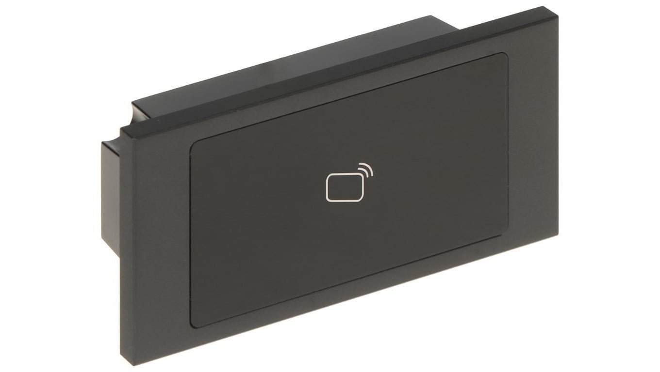 Moduł: czytnik kart (Unique, 125kHz), anodyzowany panel z aluminium, IP65, IK07, przeznaczony dla serii VTO4202F-X, czarny, DAHU